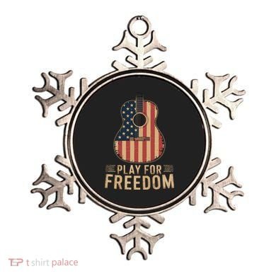 American Flag Acoustic Guitar Play For Freedom Ornament