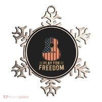 American Flag Acoustic Guitar Play For Freedom Ornament thumb 0