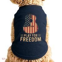 American Flag Acoustic Guitar Play For Freedom Doggie Tank thumb 0