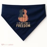 American Flag Acoustic Guitar Play For Freedom USA-Made Doggie Bandana thumb 0