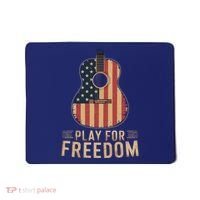 American Flag Acoustic Guitar Play For Freedom Mousepad thumb 0