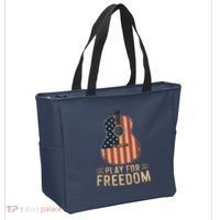American Flag Acoustic Guitar Play For Freedom Tote Bag thumb 2
