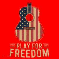 American Flag Acoustic Guitar Play For Freedom Santa Hat thumb 1