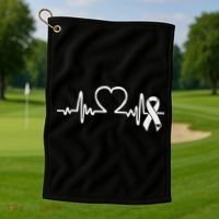 Atrial Fibrillation American Heart Disease Awareness Golf Towel thumb 1