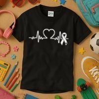 Atrial Fibrillation American Heart Disease Awareness Kids T-Shirt thumb 3
