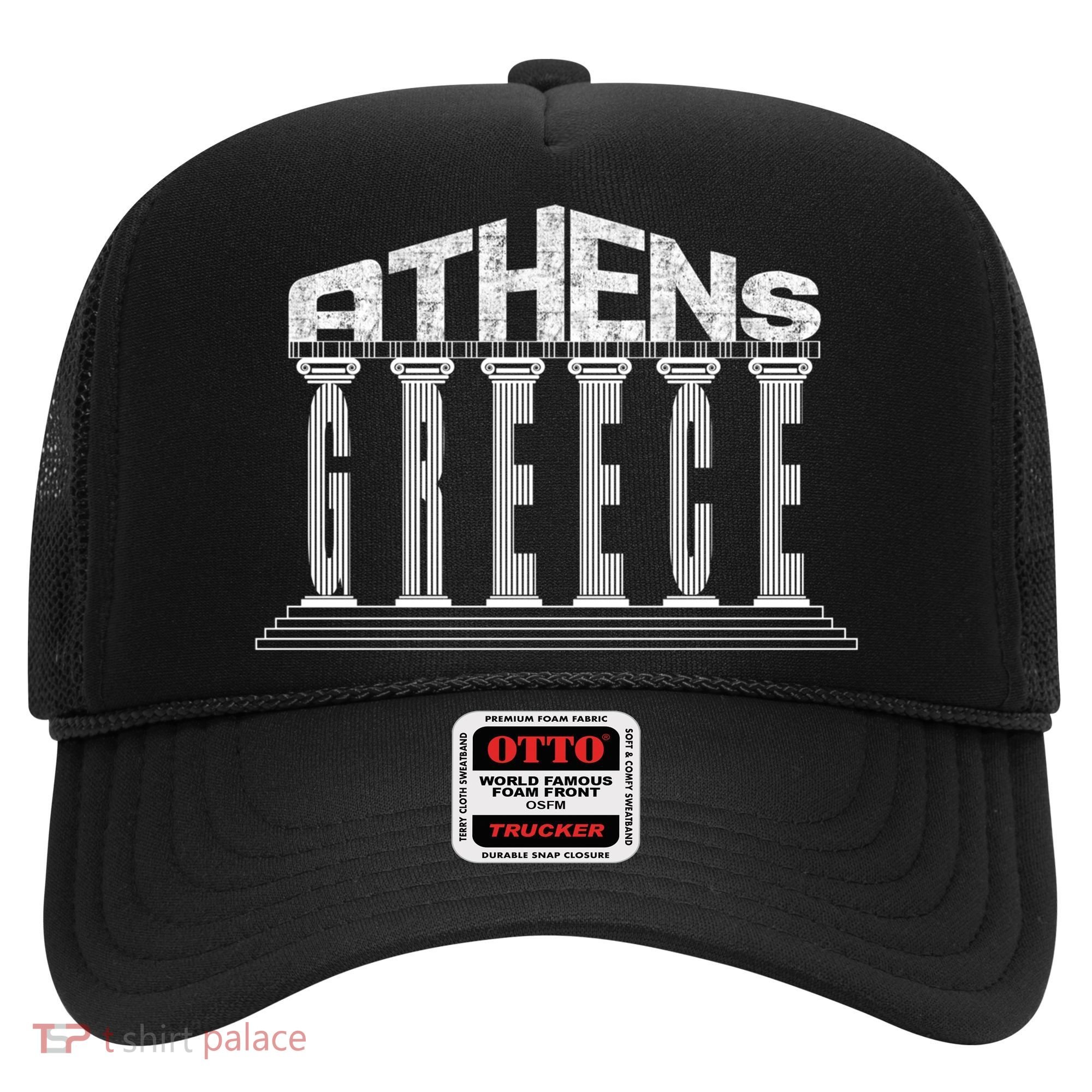 Athens Funny Acropolis Greece Typography Traveler Souvenir Cool Gift Hat