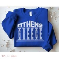 Athens Funny Acropolis Greece Typography Traveler Souvenir Cool Gift Sweatshirt thumb 2