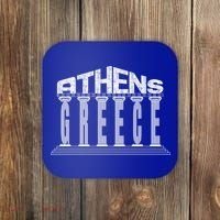 Athens Funny Acropolis Greece Typography Traveler Souvenir Cool Gift Coaster thumb 0