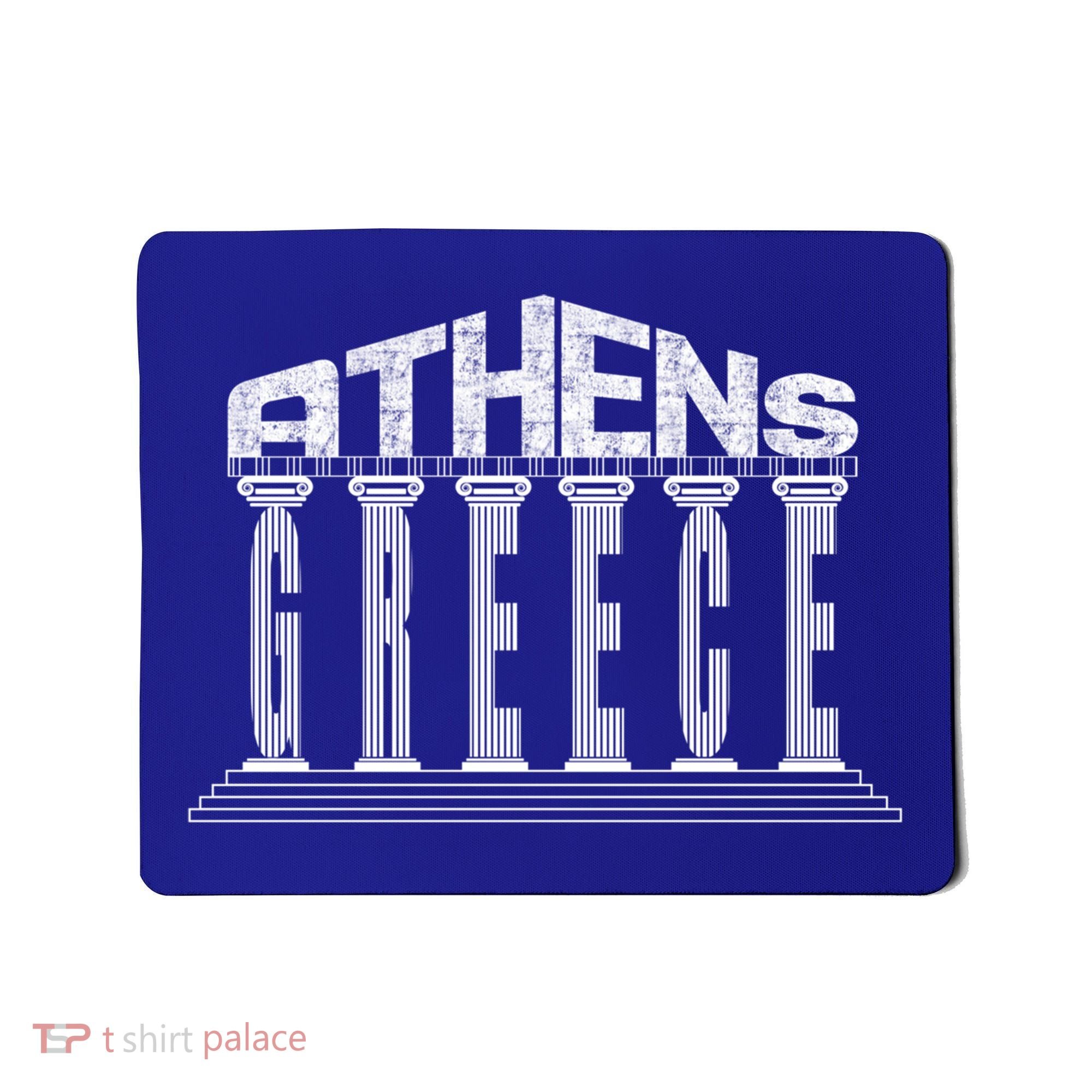 Athens Funny Acropolis Greece Typography Traveler Souvenir Cool Gift Mousepad