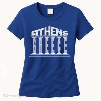 Athens Funny Acropolis Greece Typography Traveler Souvenir Cool Gift Women's T-Shirt