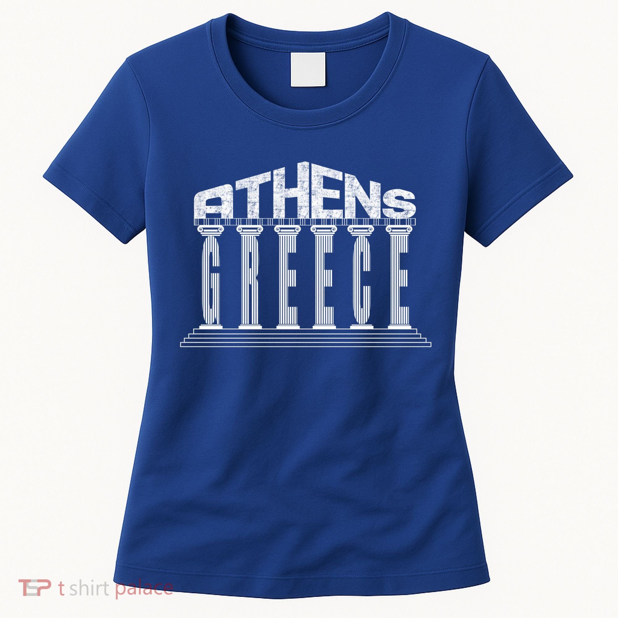 Athens Funny Acropolis Greece Typography Traveler Souvenir Cool Gift Women's T-Shirt