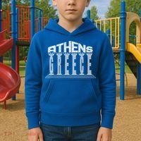 Athens Funny Acropolis Greece Typography Traveler Souvenir Cool Gift Kids Hoodie thumb 2