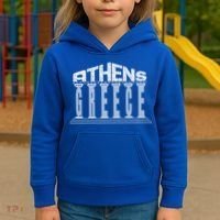 Athens Funny Acropolis Greece Typography Traveler Souvenir Cool Gift Kids Hoodie thumb 3