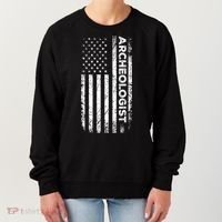 American Flag Archaeologist Funny Archaeology Gift Women's Sweatshirt thumb 0