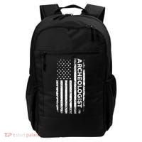 American Flag Archaeologist Funny Archaeology Gift Backpack thumb 0