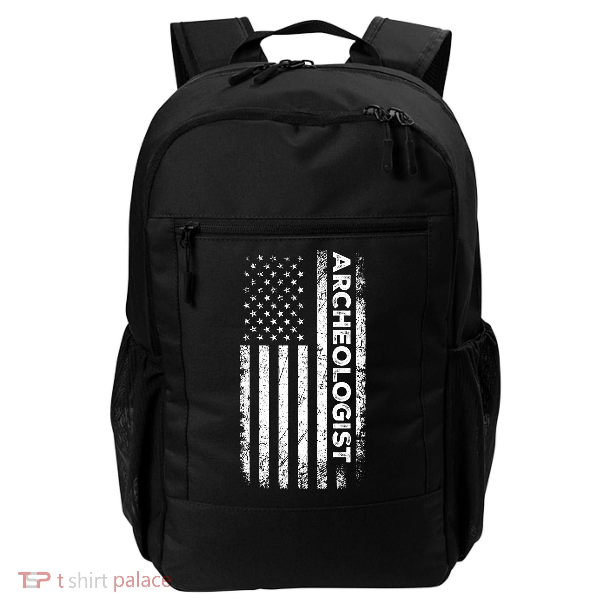American Flag Archaeologist Funny Archaeology Gift Backpack