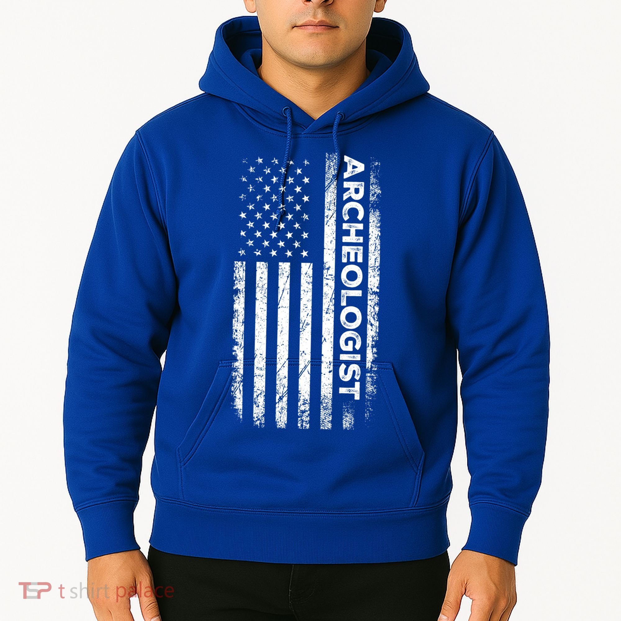American Flag Archaeologist Funny Archaeology Gift Hoodie