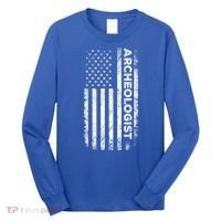 American Flag Archaeologist Funny Archaeology Gift Long Sleeve Shirt thumb 0