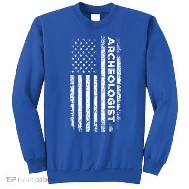 American Flag Archaeologist Funny Archaeology Gift Sweatshirt