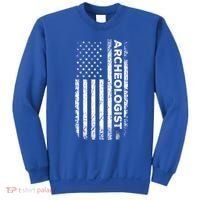 American Flag Archaeologist Funny Archaeology Gift Sweatshirt thumb 0