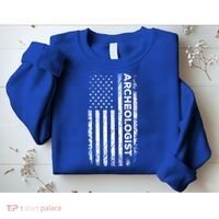 American Flag Archaeologist Funny Archaeology Gift Sweatshirt thumb 2