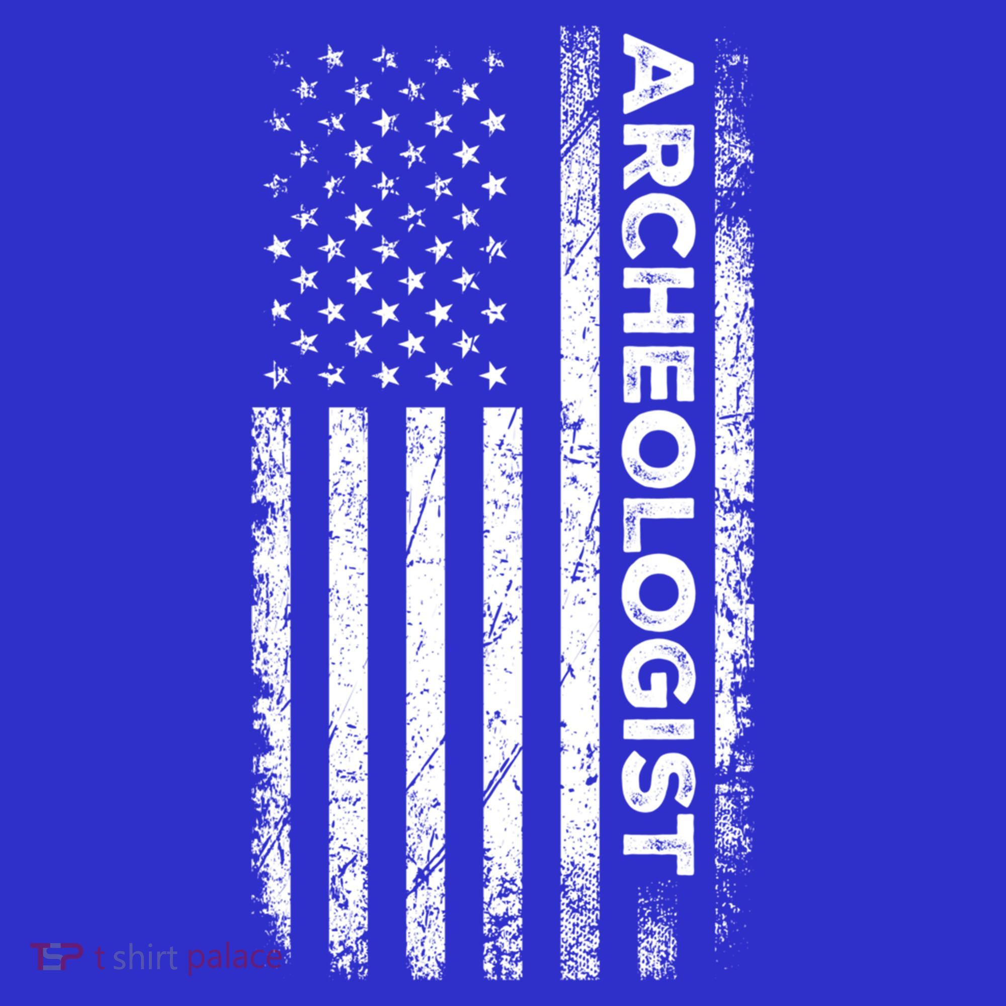 American Flag Archaeologist Funny Archaeology Gift Polo