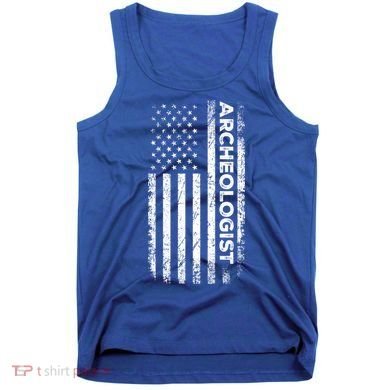 American Flag Archaeologist Funny Archaeology Gift Tank Top