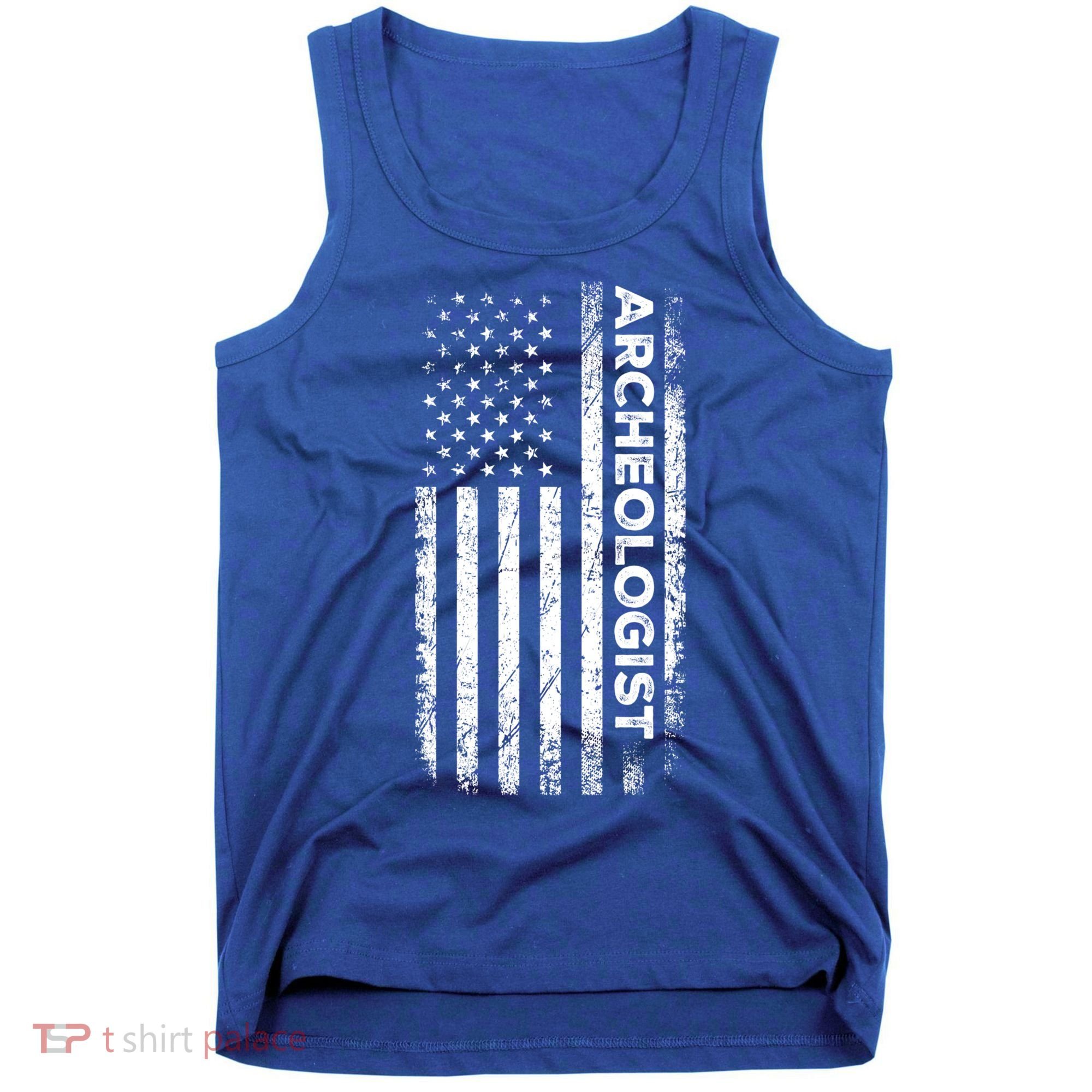 American Flag Archaeologist Funny Archaeology Gift Tank Top