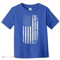 American Flag Archaeologist Funny Archaeology Gift Toddler T-Shirt thumb 0