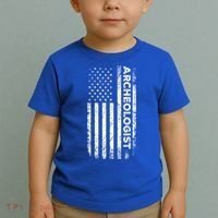 American Flag Archaeologist Funny Archaeology Gift Toddler T-Shirt thumb 2