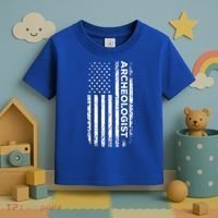 American Flag Archaeologist Funny Archaeology Gift Toddler T-Shirt thumb 3