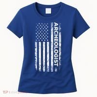 American Flag Archaeologist Funny Archaeology Gift Women's T-Shirt thumb 0
