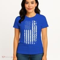 American Flag Archaeologist Funny Archaeology Gift Women's T-Shirt thumb 4