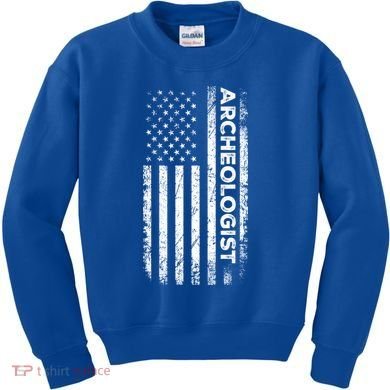 American Flag Archaeologist Funny Archaeology Gift Kids Sweatshirt