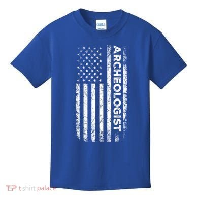 American Flag Archaeologist Funny Archaeology Gift Kids T-Shirt