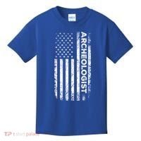 American Flag Archaeologist Funny Archaeology Gift Kids T-Shirt thumb 0