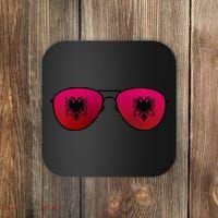 Albania Flag Aviator Sunglasses Coaster thumb 0