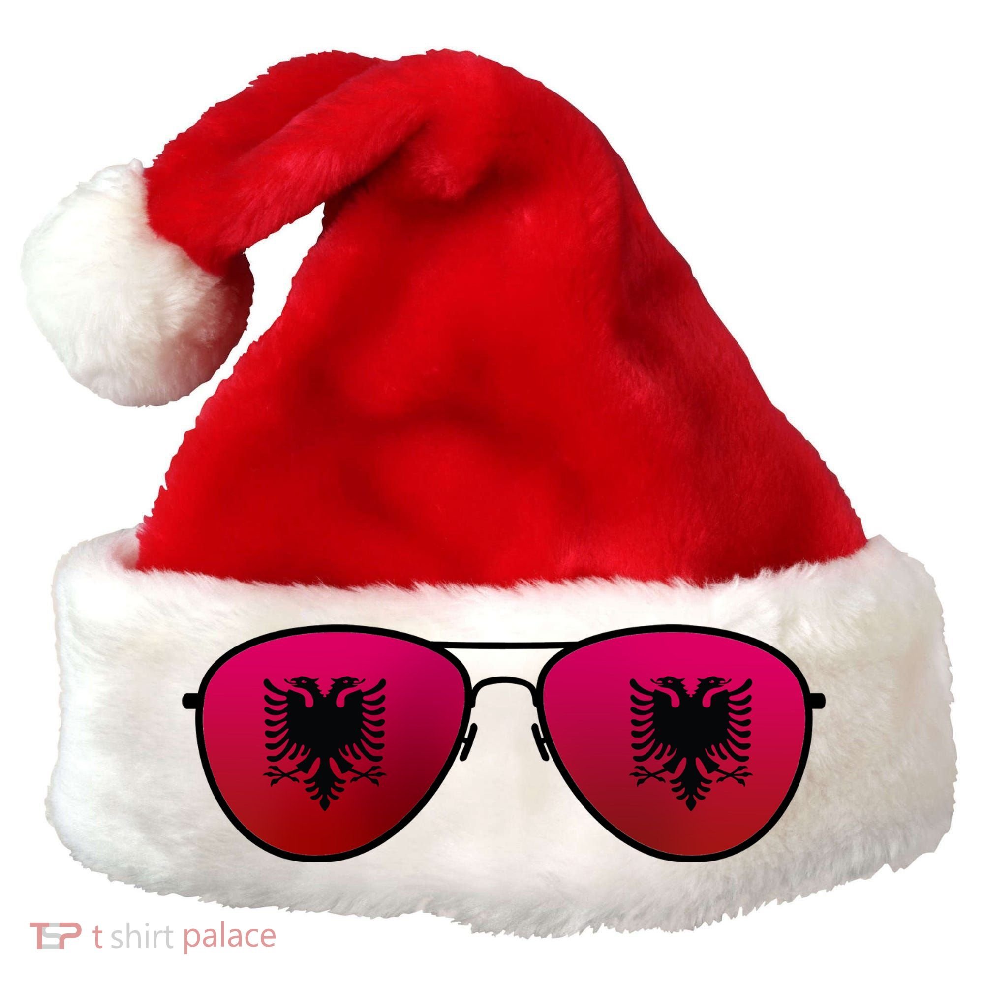 Albania Flag Aviator Sunglasses Santa Hat