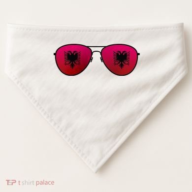 Albania Flag Aviator Sunglasses USA-Made Doggie Bandana