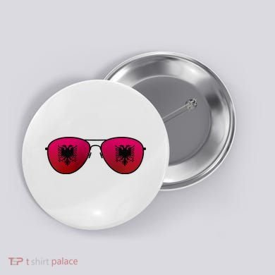 Albania Flag Aviator Sunglasses Button