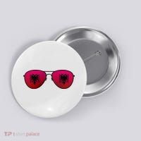 Albania Flag Aviator Sunglasses Button thumb 0