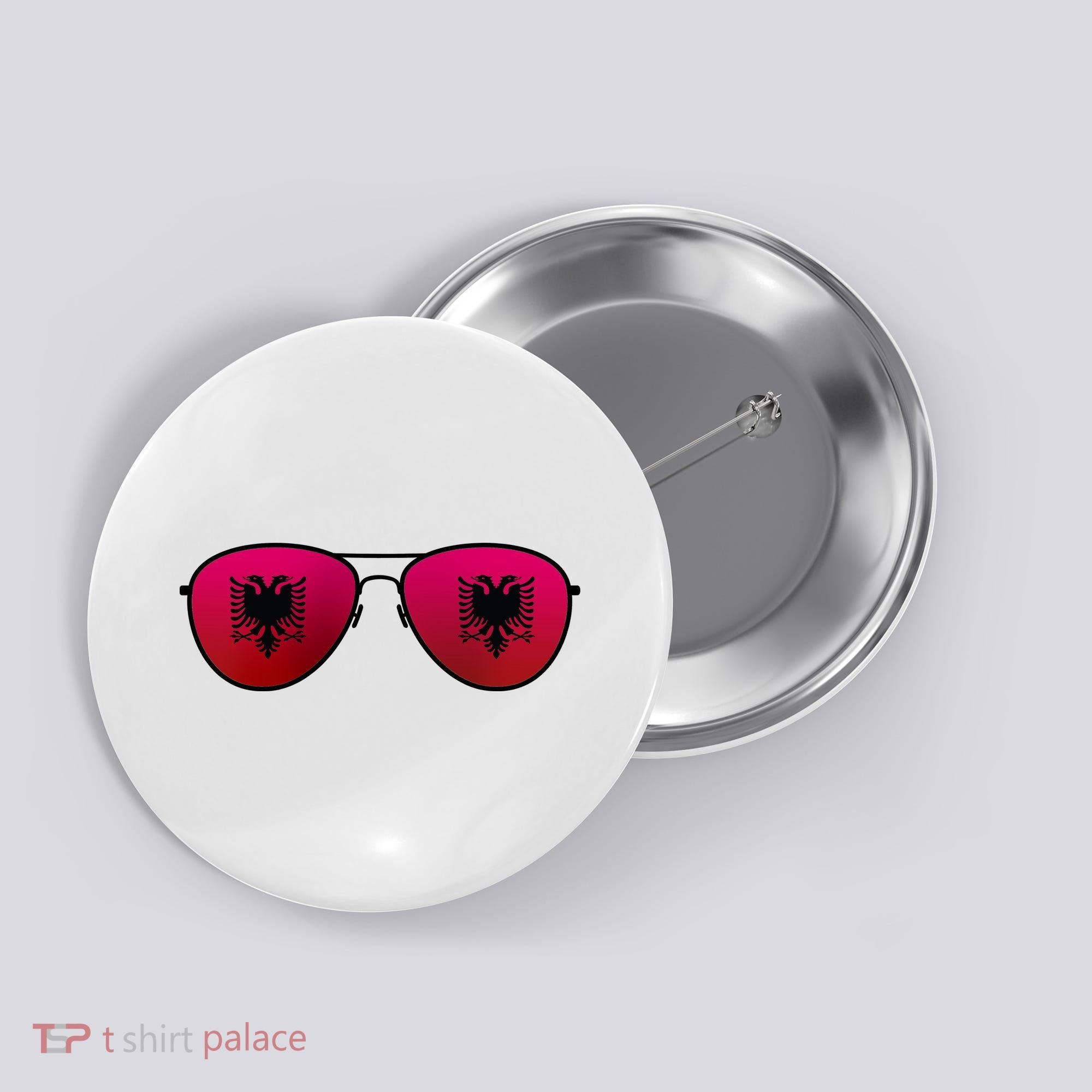 Albania Flag Aviator Sunglasses Button