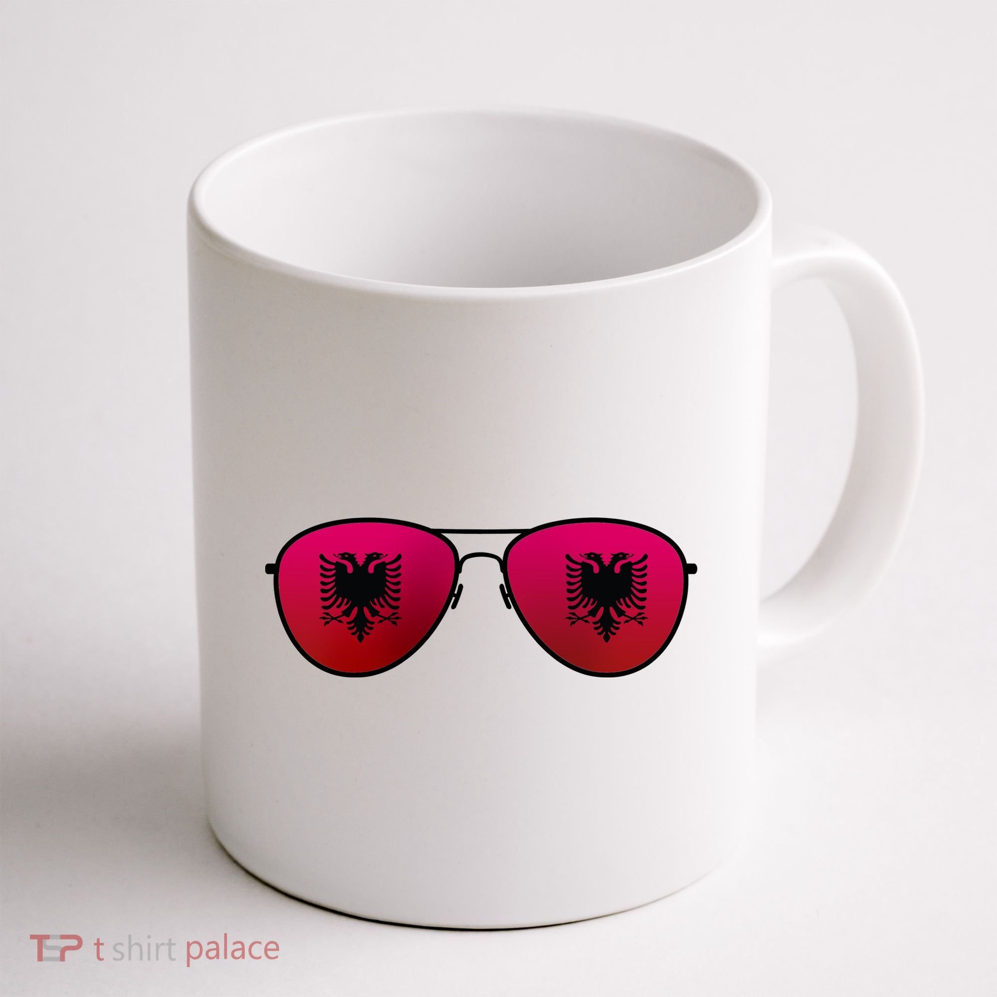 Albania Flag Aviator Sunglasses Coffee Mug