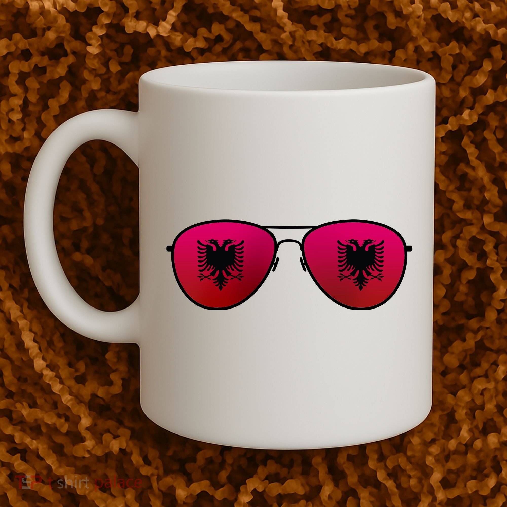Albania Flag Aviator Sunglasses Coffee Mug