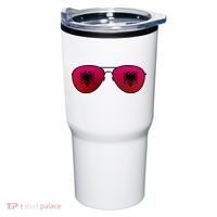 Albania Flag Aviator Sunglasses Tumbler thumb 0