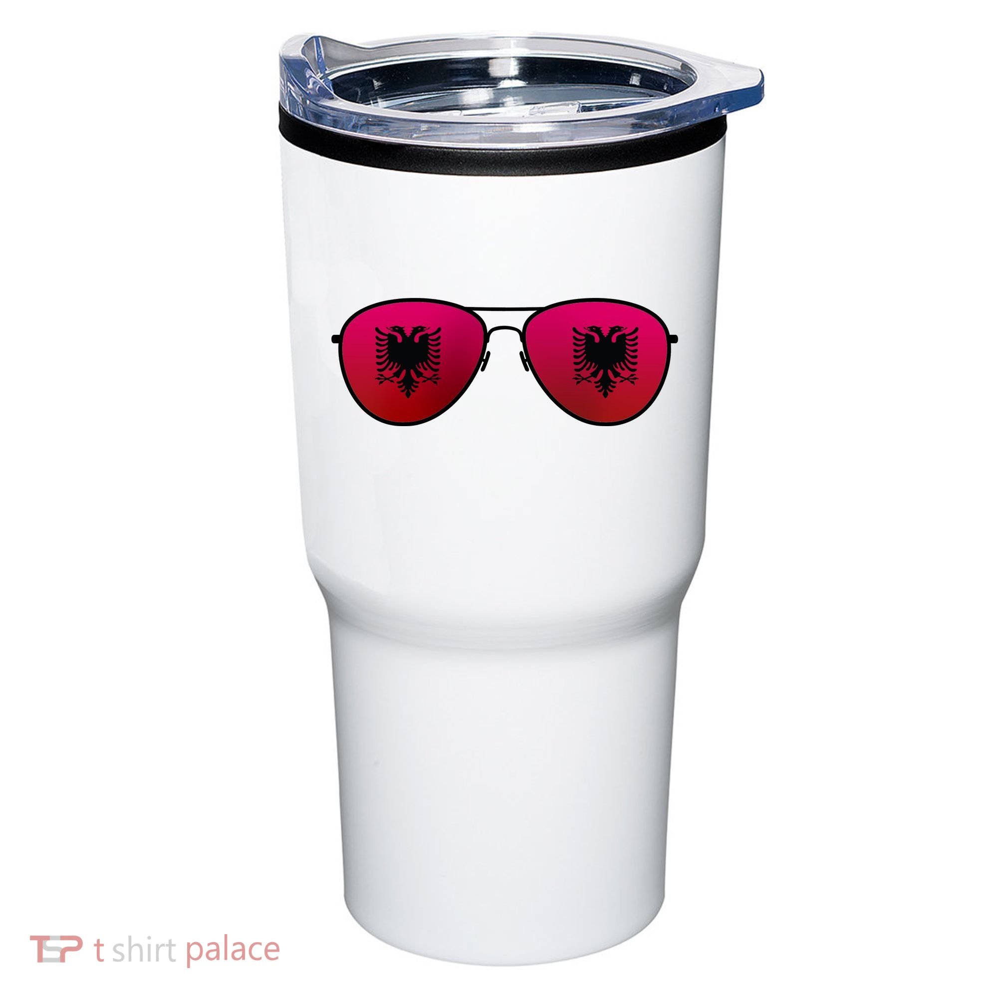 Albania Flag Aviator Sunglasses Tumbler