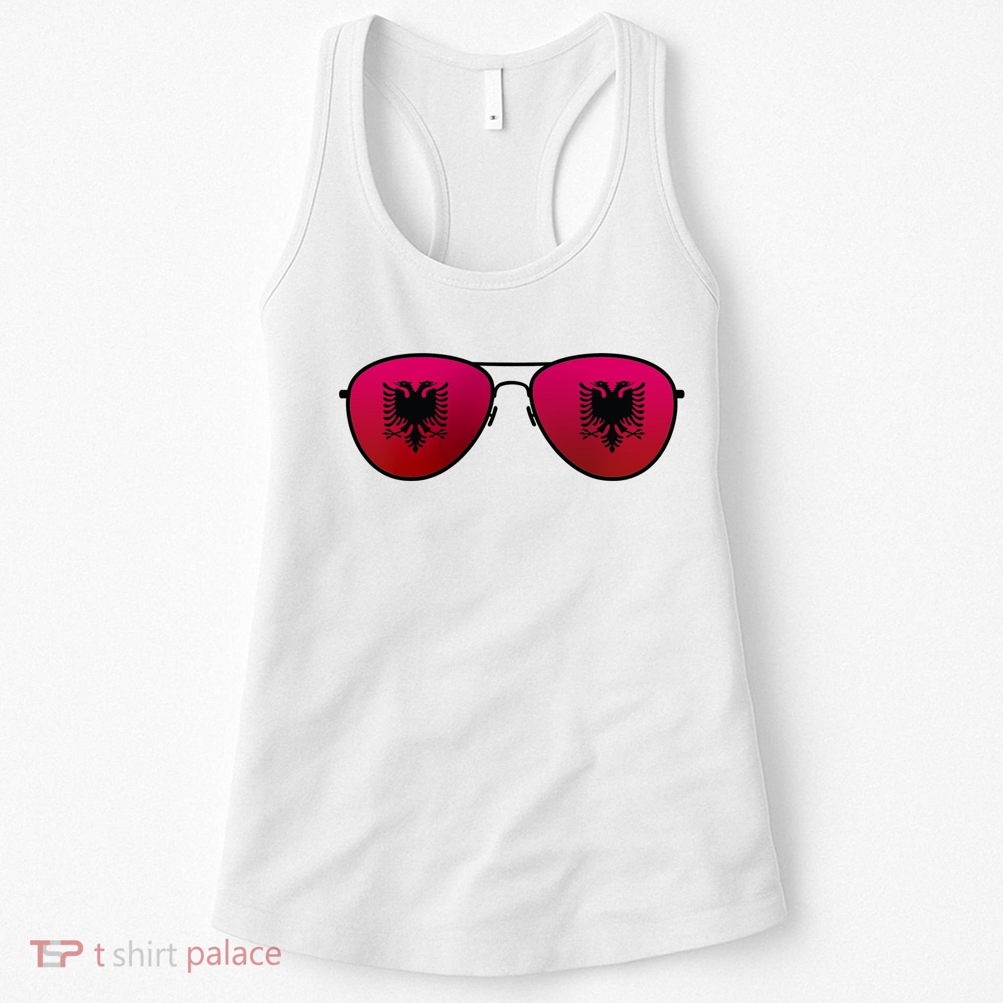 Albania Flag Aviator Sunglasses Women's Tank Top