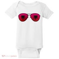 Albania Flag Aviator Sunglasses Baby Bodysuit thumb 0