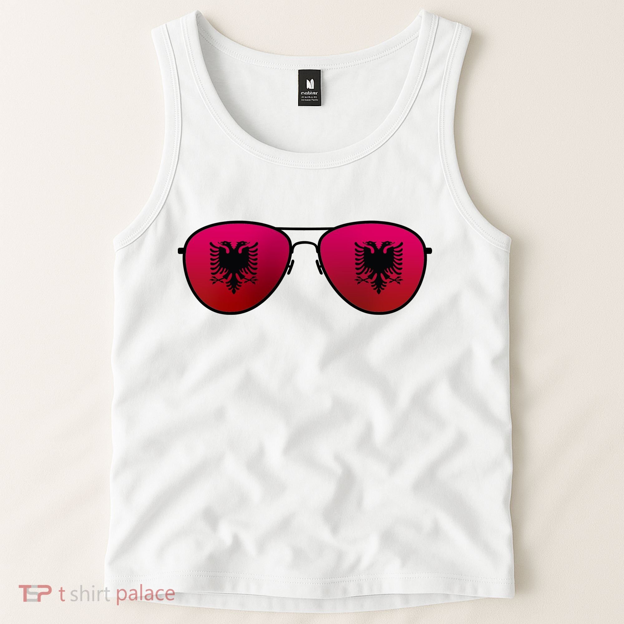 Albania Flag Aviator Sunglasses Tank Top