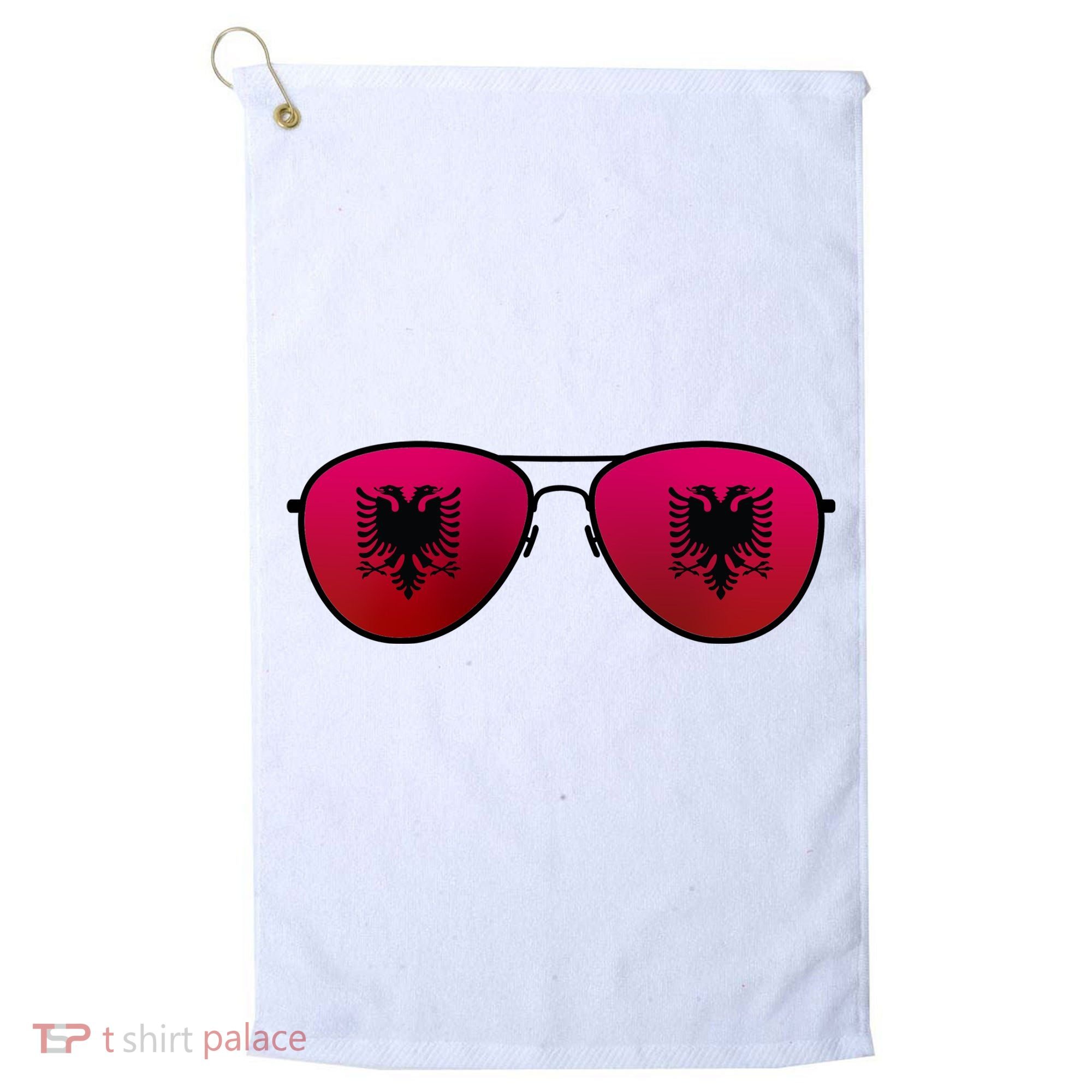 Albania Flag Aviator Sunglasses Golf Towel